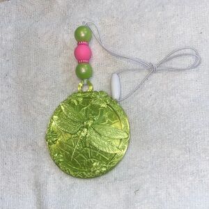 Handmade Green Dragonfly Pendant with Beads